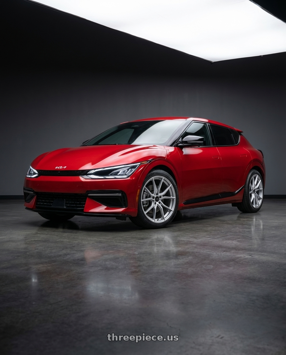 2024 kia ev6 with Advanti Racing 80S Hybris 5x114.3 20x8.5 +40 Silver with Machined Face wheels