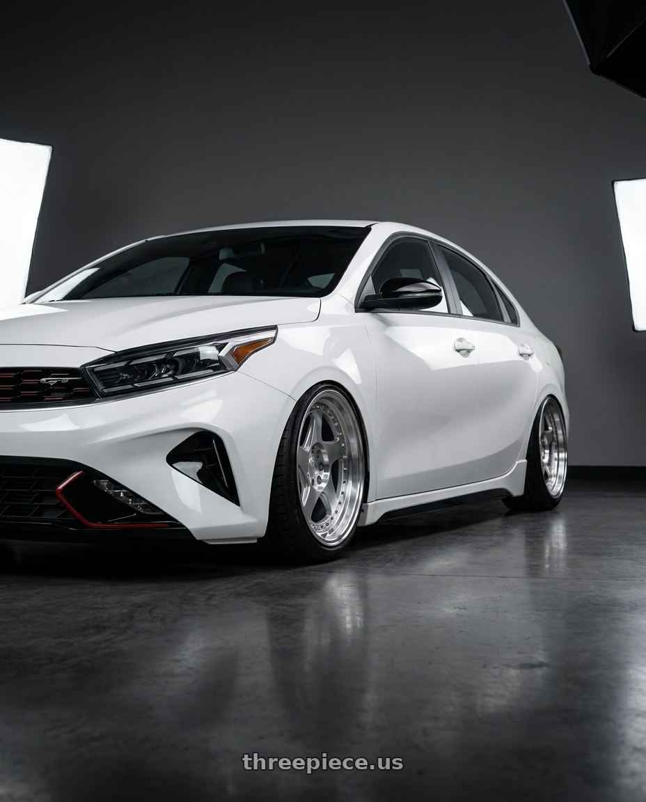 2023 Kia forte gt with Aodhan AH01 5x114.3 18x9.5+30 Silver w/Machined Face wheels