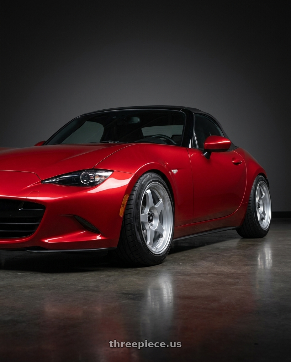 2016 Mazda Miata with MST Wheels MT29 4X100 16X7.0 +38 Glossy Silver wheels