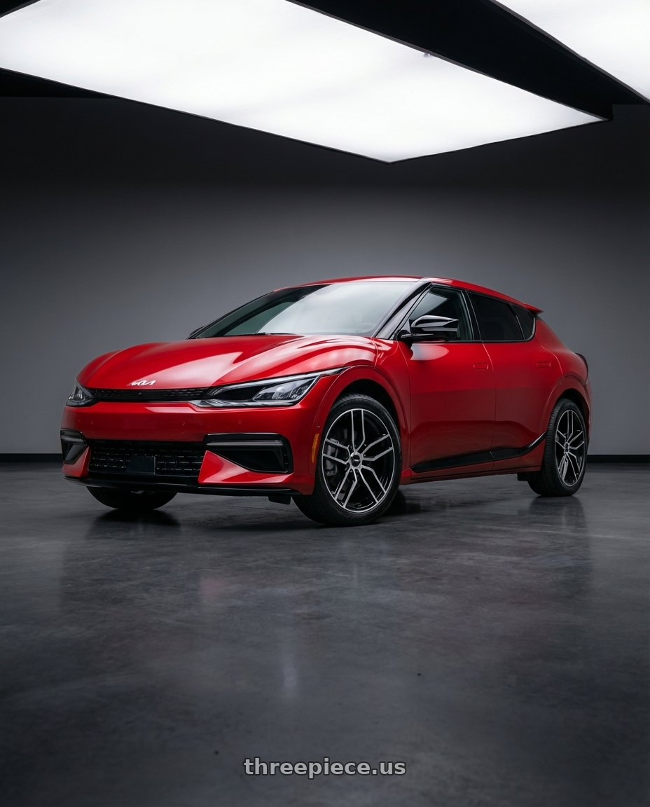 2024 kia ev6 with Konig Intention 5x114.3 20x8.5+40 Gloss Black / Machine Face wheels