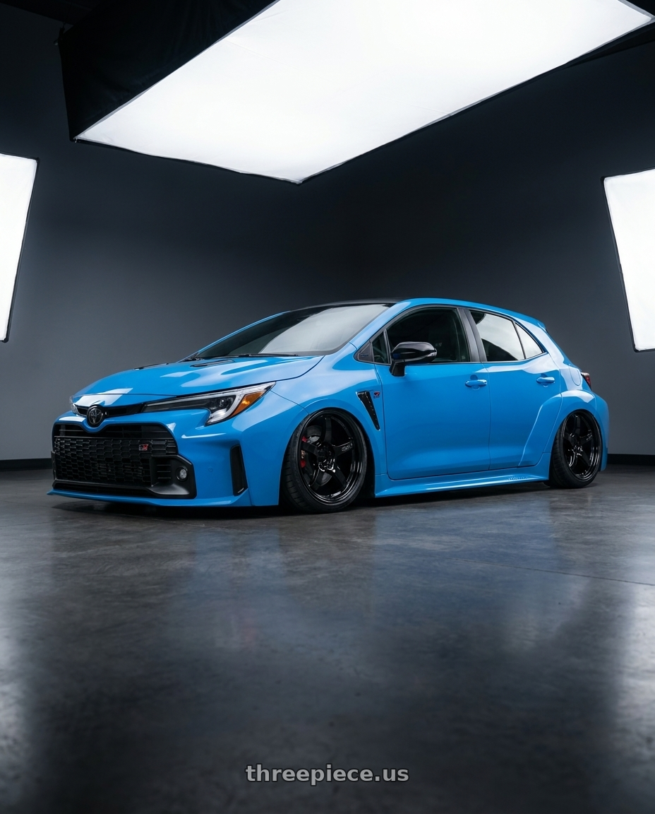 2024 Toyota GR Corolla with Gram Lights 57CR 5x114.3 18x10.5+12 Glossy Black wheels