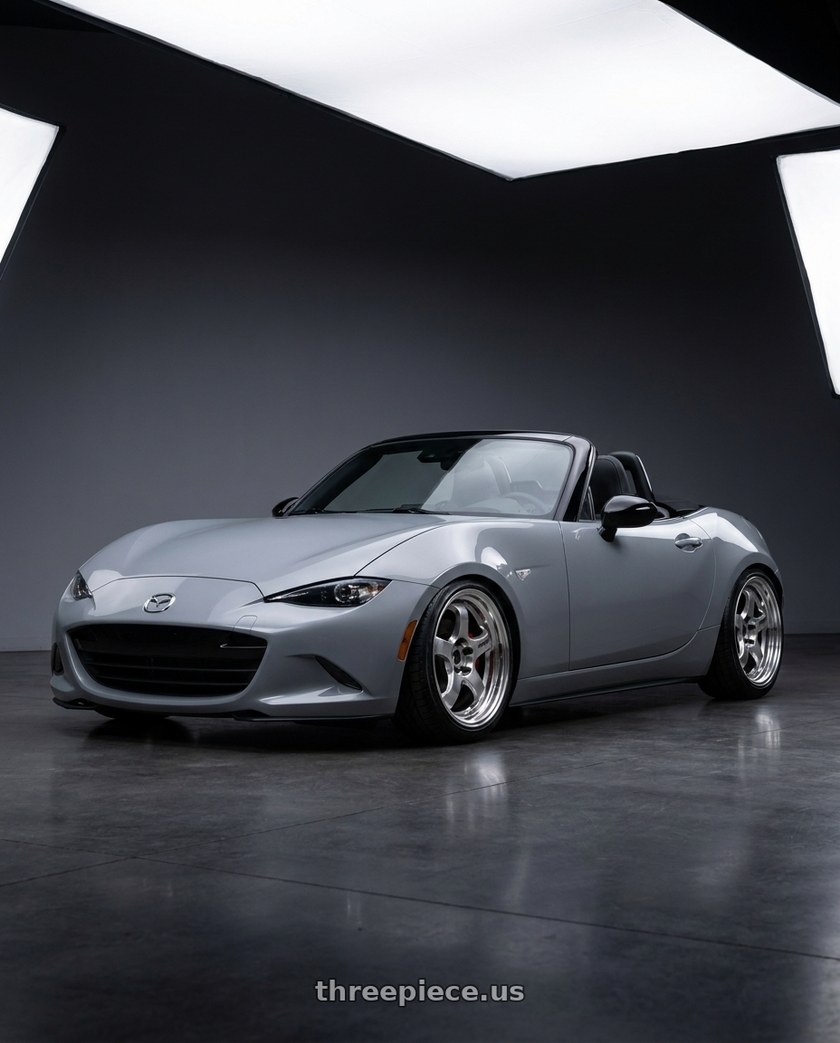 2026 Mazda MX-5 Club with Work Meister S1R 4x100 17x8+38 A Disk Bright Buff Finish wheels