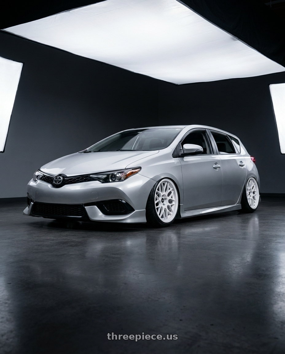 2016 Scion iM with ESR Wheels APEX SERIES APX01 5x100 18x8.5 +30 Gloss White wheels