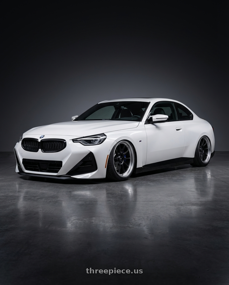 2024 BMW 2 Series G42 with Konig Countergram 5x112 19x9.5+30 Matte Black / Matte Machined Lip wheels