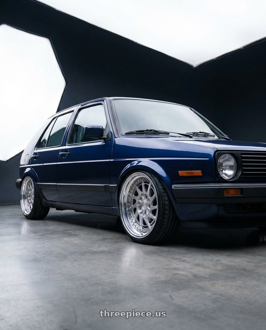 1990 vw golf mk2 hatchback , dark blue with Heritage Wheel HOKKAIDO-DIR wheels