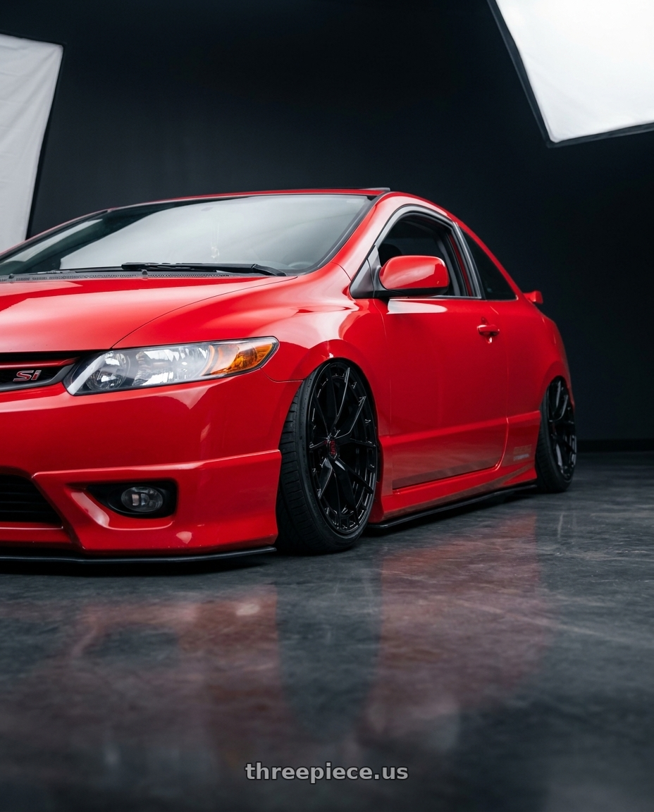 2006 honda civic si coupe with TIS Motorsports 504B 5X112 17x7.5 +35 Gloss Black wheels
