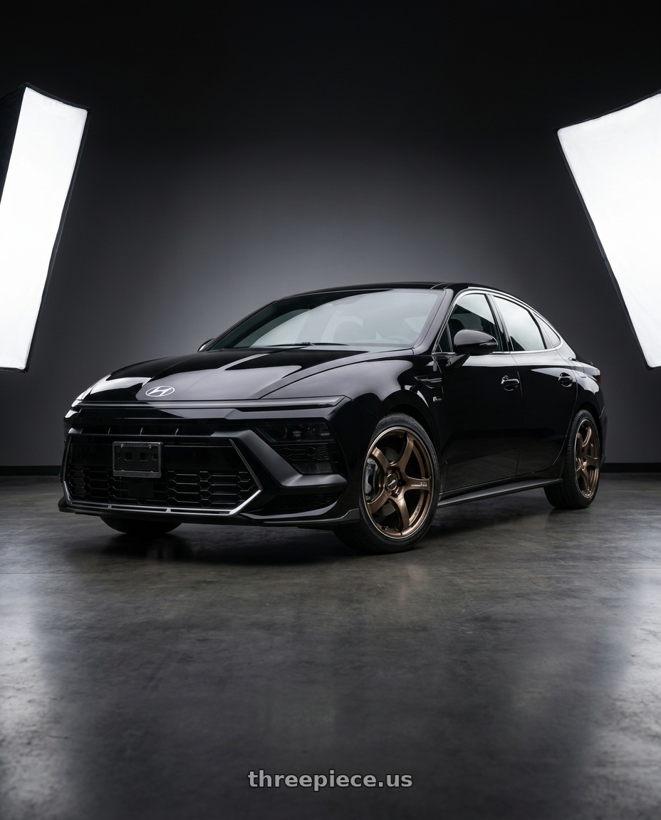 2026 Hyundai Sonata N-line with Advan Racing TC4 5x114.3 18x8.0 +45 UMBER BRONZE METALLIC & RING wheels
