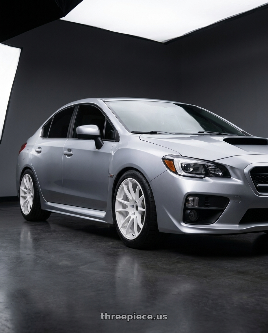 2015 subaru wrx with Gram Lights 57XR 5x114.3 18x9.5 +38 CERAMIC PEARL wheels