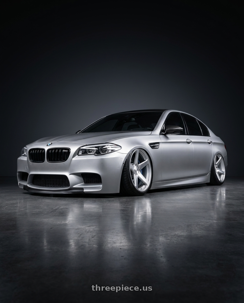 2014 BMW M5 with DOLCE PERFORMANCE STELLA 5x120 20x10 +40 Gloss Silver wheels