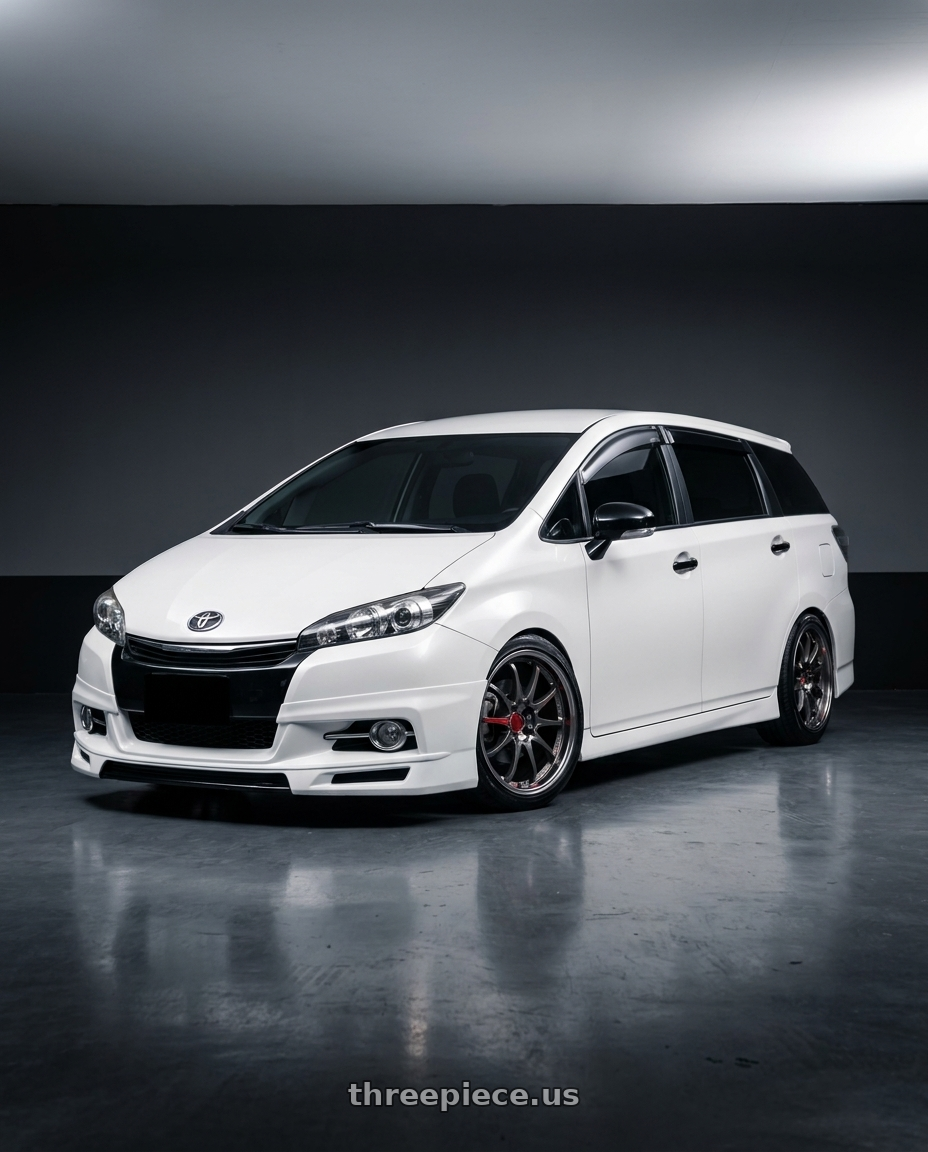 2014 toyota wish white with Volk Racing CE28SL 5x114.3 18x8.0+48 wheels