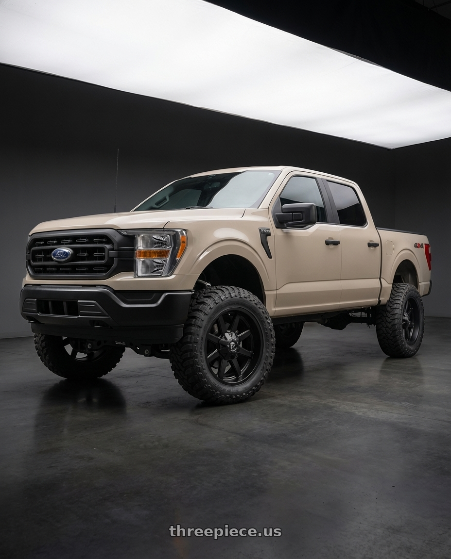 2013 Ford F-150 with Fuel 1PC D436 MAVERICK 6X135/6X139.7 22X9.5 +20 SATIN BLACK wheels