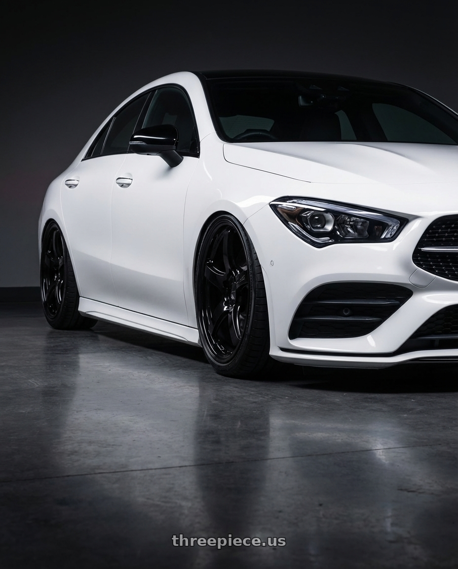 2023 Mercedes-Benz CLA C118 with Gram Lights 57CR 5x112 19x10.5+35 Glossy Black wheels