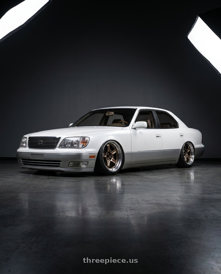 1996 lexus ls400 with Volk Racing 21C SPEC-SR 5x114.3 18x10.5 +15 SHINING BRONZE METAL / RIM DC wheels
