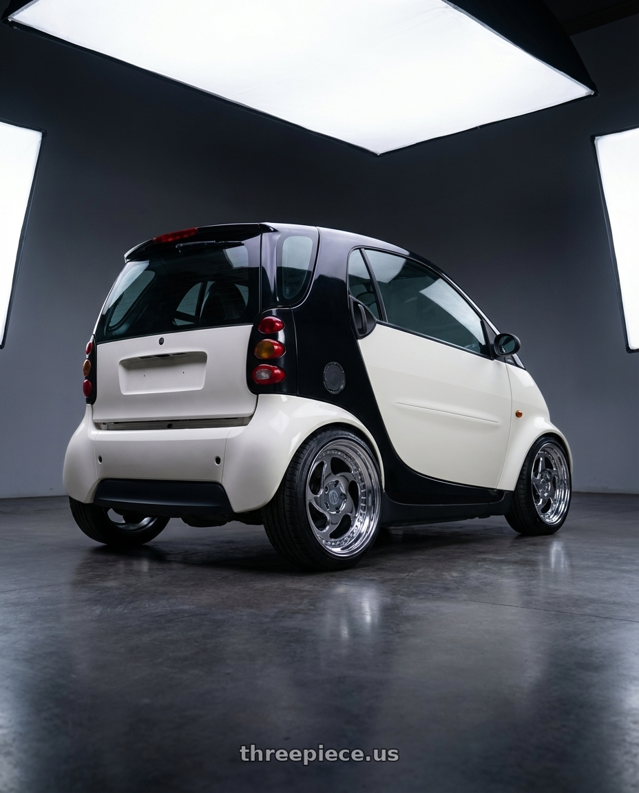 Smart 450 2002 with Heritage Wheel AVUS wheels rear three quarter view slight stretch tires