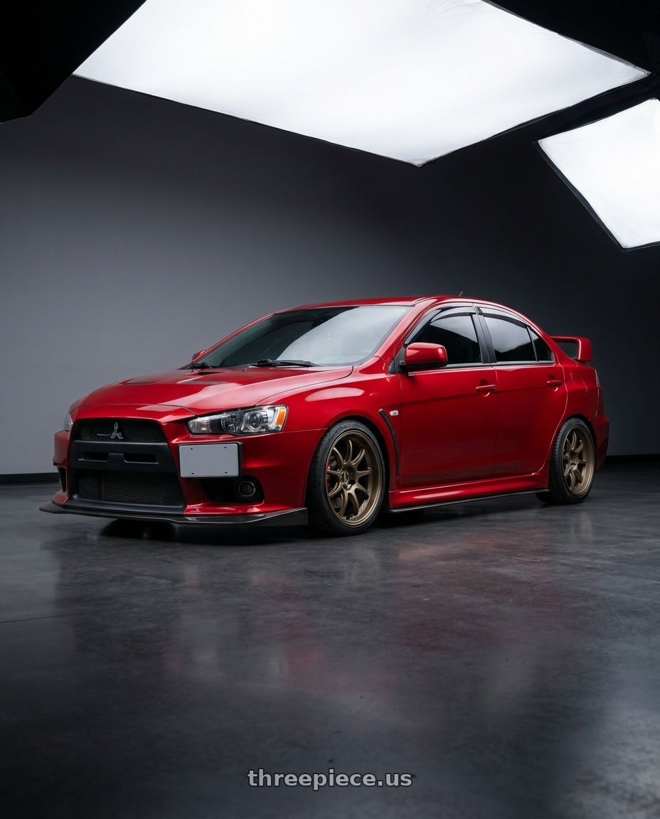 2015 Mitsubishi Lancer Evolution X with Work Emotion D9r 5x114.3 18x8.5 +32 Matte Bronze wheels