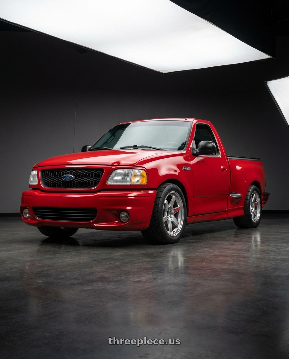 2000 Ford Lightning SVT with Volk Racing TE37SL 5x114.3 18x11 +18 TITANIUM SILVER wheels