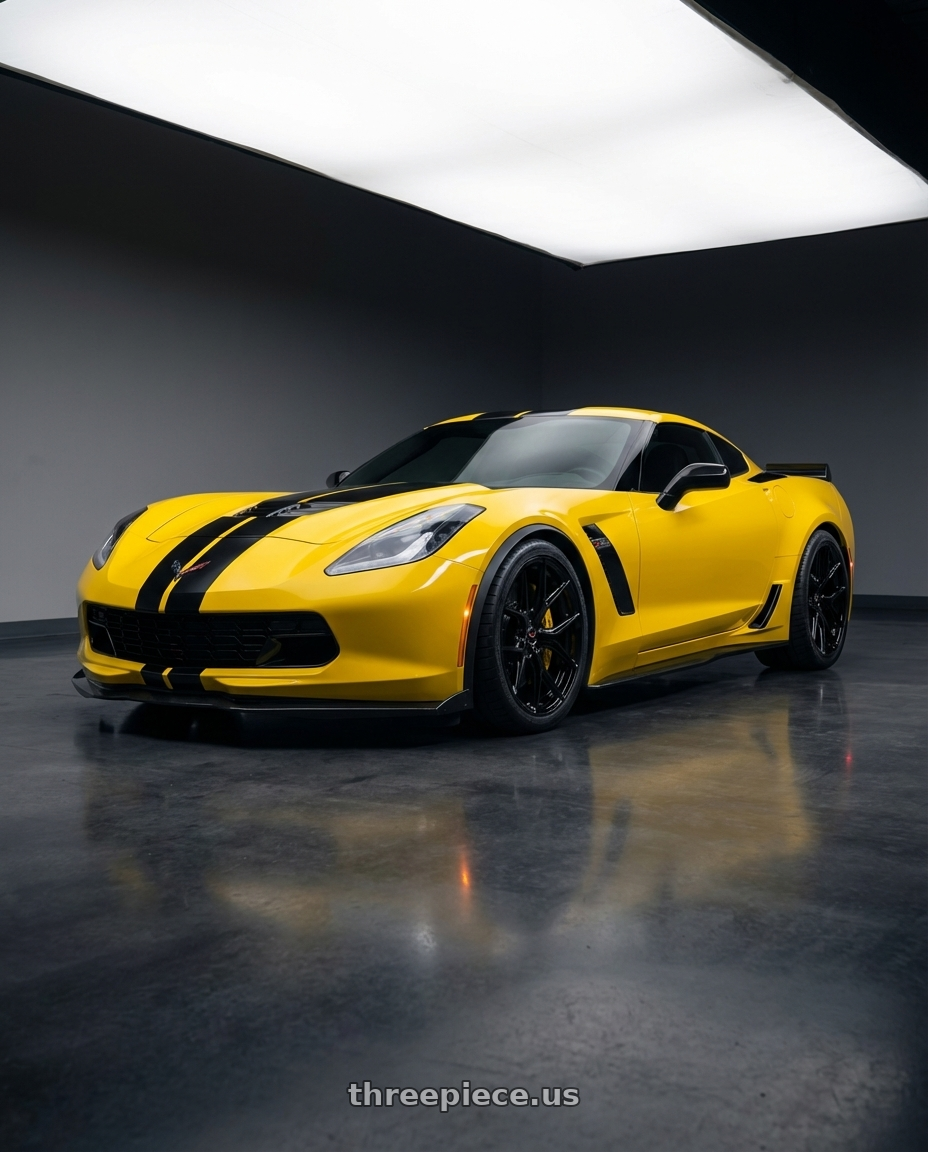 2018 Chevrolet Corvette C7 with Vossen HF-5 19x10 / 5x120.65 / ET28 / Deep / 70.3 CB - Gloss Black Wheel - HF5-9C60 wheels