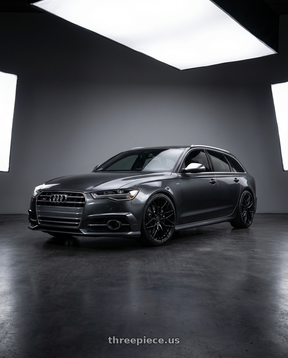 2016 Audi S6 C7 with Avant Garde Wheels M520R 5X112 20x10 +35 Gloss Black wheels