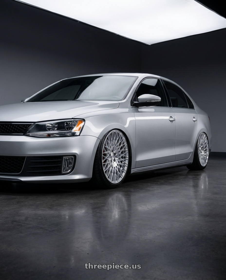 2016 Volkswagen Jetta GLI MK6 with Avant Garde Wheels M540 5X112 18x9 +48 Silver Machined wheels