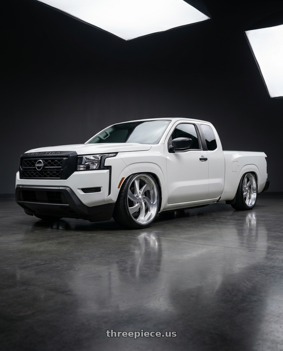 2025 Nissan Frontier kingcab with US Mag 1PC U134 DESPERADO 6X139.7 22X9 +25 SILVER BRUSHED FACE MILLED DIAMOND CUT MILLED wheels