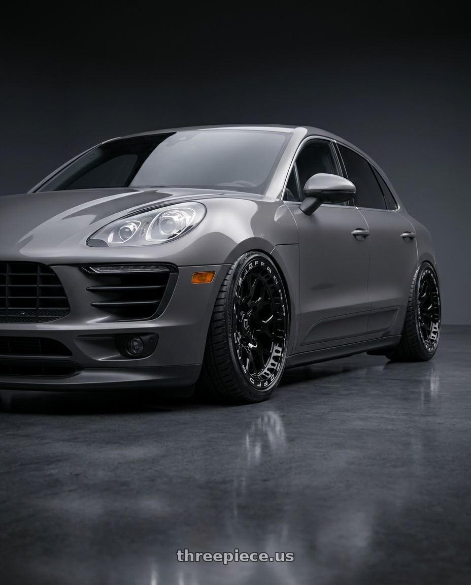 2015 Porsche macan turbo with TIS UTV 558BML 4X156 15x7 +38 Gloss Black w/Milled Lip Logo wheels