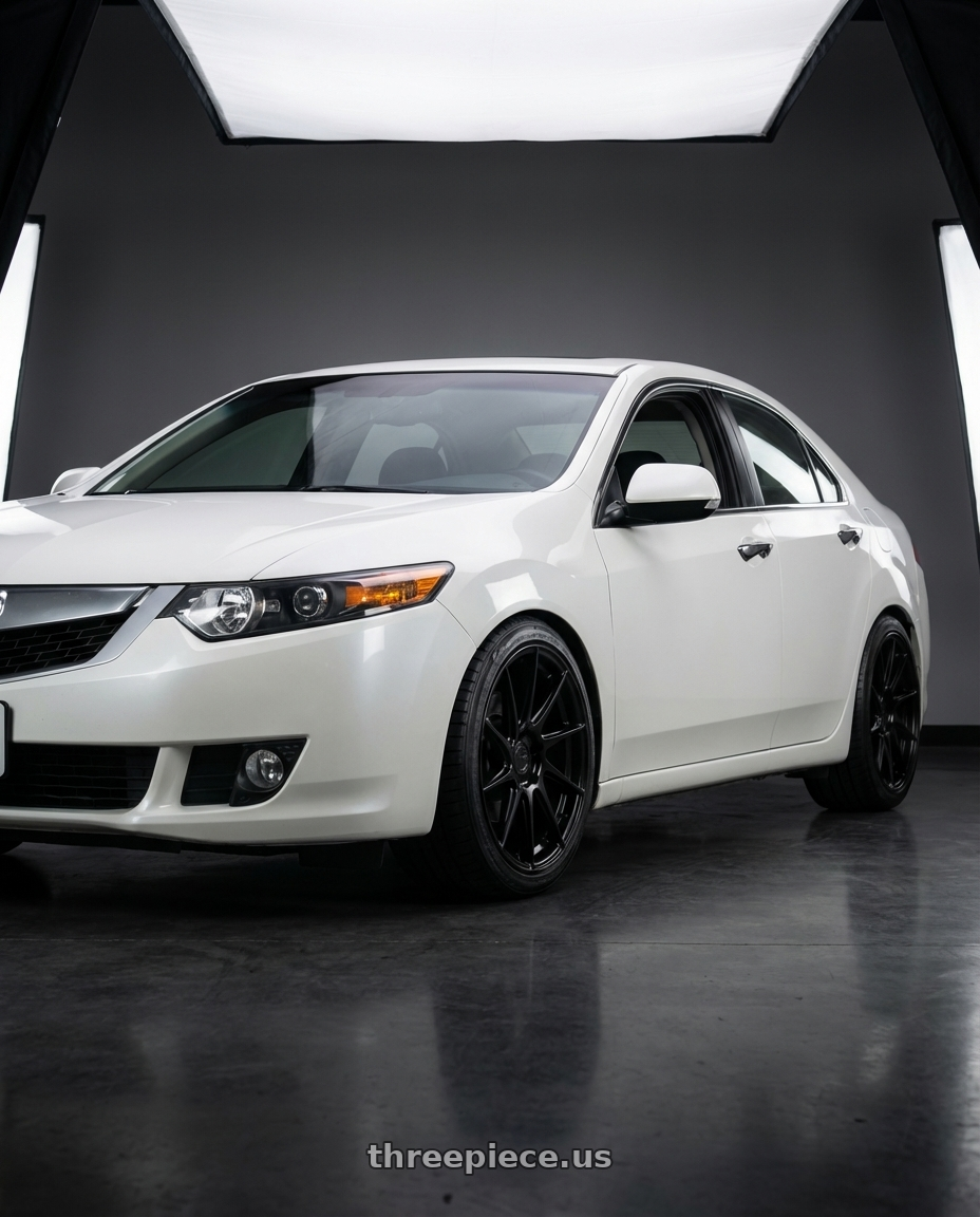 2013 Acura TSX with Aodhan AH09 5x114.3 18x9.5 +35 Gloss Silver Machined Face wheels