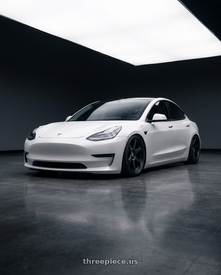 2023 Tesla Model 3 with ESR Wheels APEX SERIES AP6 5x114.3 19x9.5 +22 Matte Black wheels