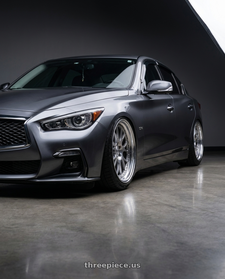 2019 Infiniti Q50S with SSR Professor MS3 5x114.3 19x9.5+10 MD Disk Titan Silver wheels