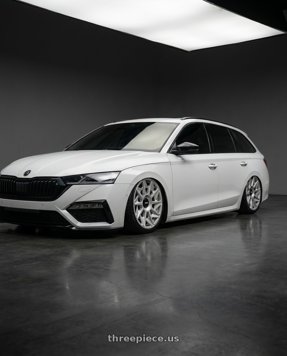 2025 SKODA OCTAVIA with Rotiform 1PC R124 CVT 5X112 19X8.5 +45 GLOSS SILVER wheels