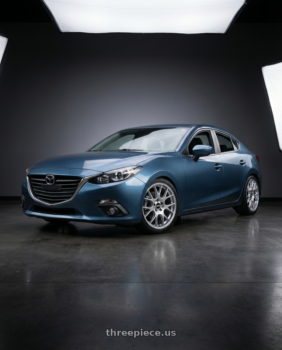 2016 mazda 3 with BBS CH-R 5x114.3 19x8 +38 Brilliant Silver Polished Rim Protector wheels