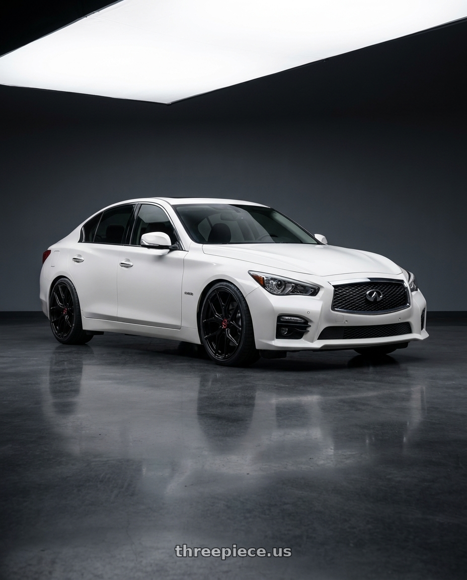 2020 Infiniti Q50 with Vossen HF-5 19x9.5 / 5x114.3 / ET40 / Deep Face / 73.1 - Gloss Black Wheel - HF5-9N63 wheels