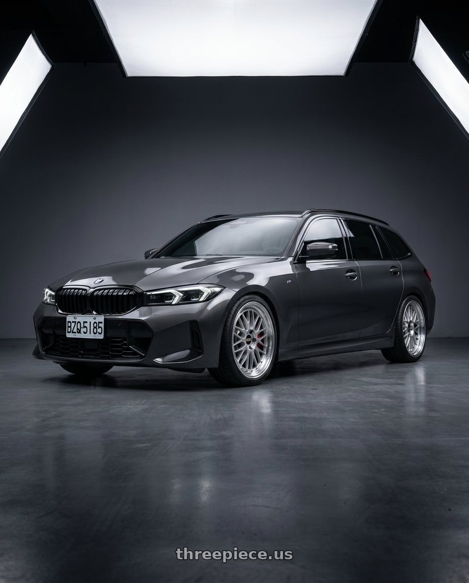 2023 bmw g21 with BBS LM 5x114.3 20x10.0+38 Diamond Silver wheels