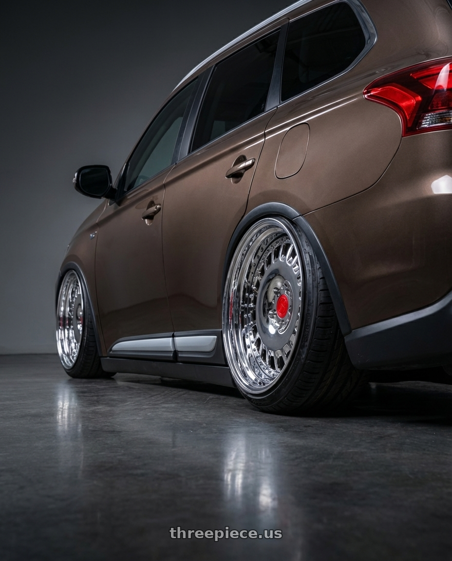 2017 Mitsubishi Outlander with Heritage Wheel RING wheels rear three quarter view extreme stretch tires