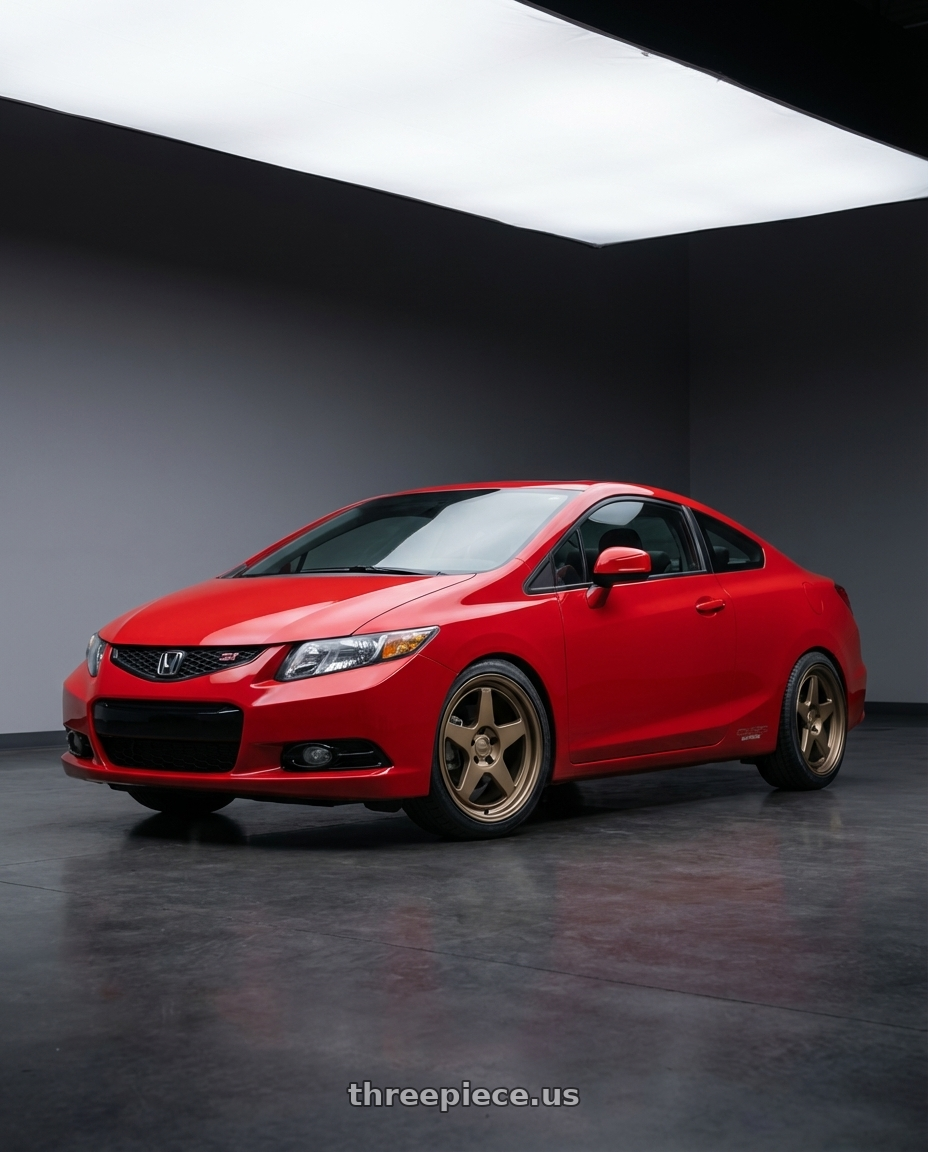 2015 Honda Civic Si with Kansei K12B KNP 5x114.3 17x9 22 Bronze wheels