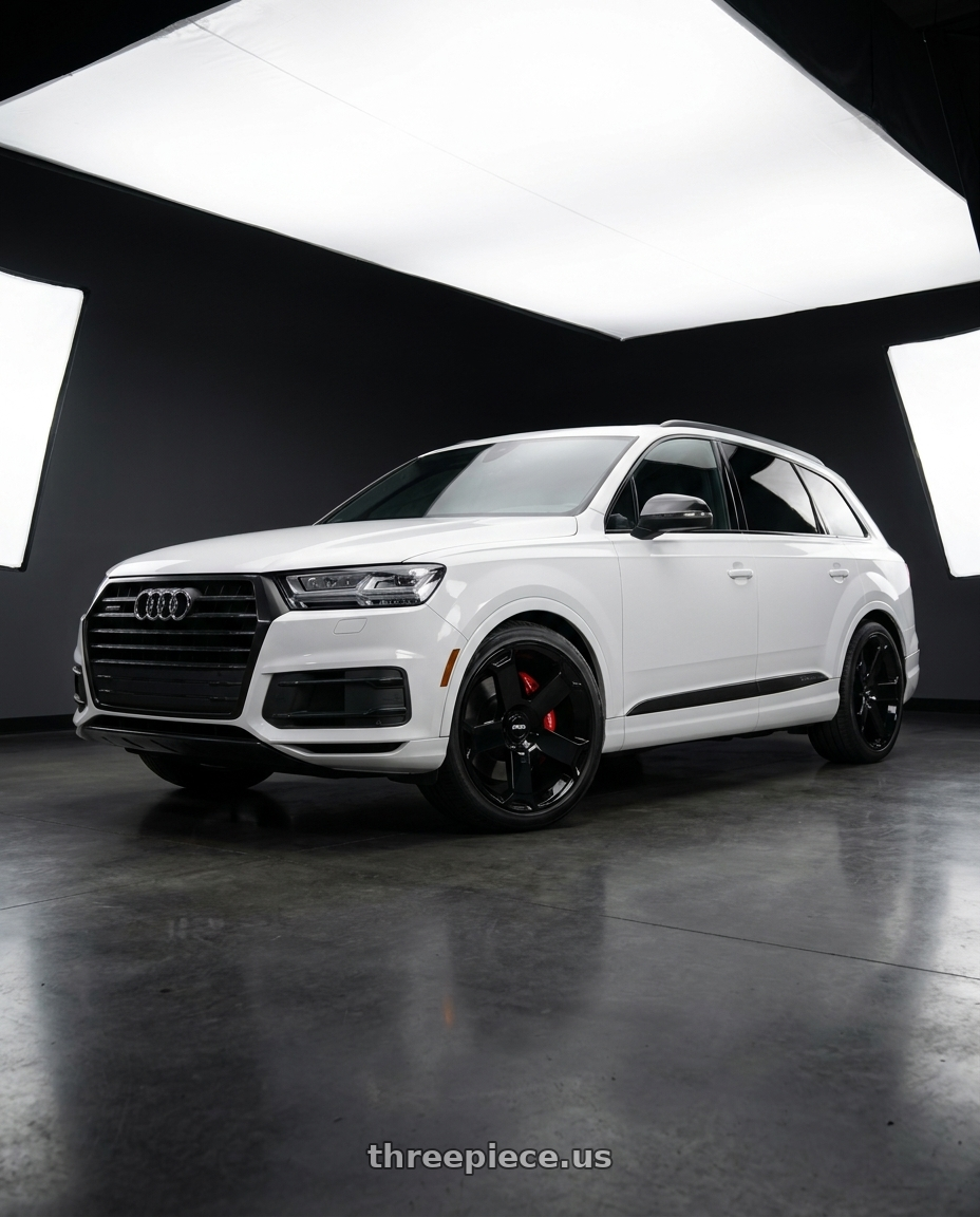 2019 Audi Q7 Prestige 22 with Rotiform 1PC AVS 5X112 22X10.5 +10 GLOSS BLACK wheels