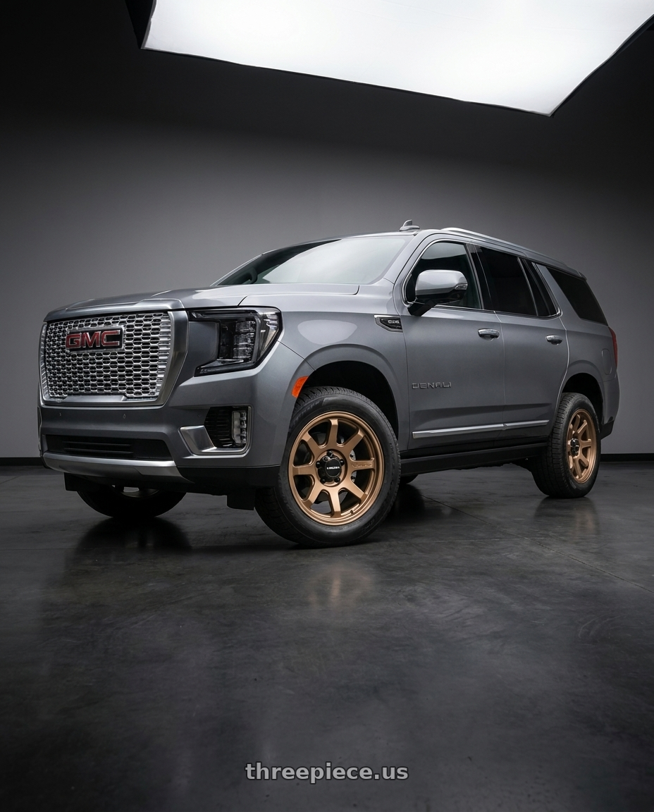 2021 GMC Yukon Denali with Vision Off-Road 351 Flow 6x139.7 17x9+20 Bronze wheels