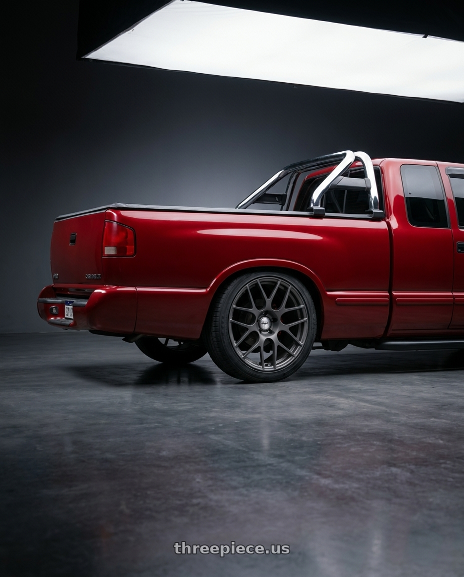 chevrolet s10 de luxe 2.5 turbo 1999 with TSW NURBURGRING 5X114.3 17X7.5 +45 MATTE GUNMETAL wheels rear three quarter view square tires