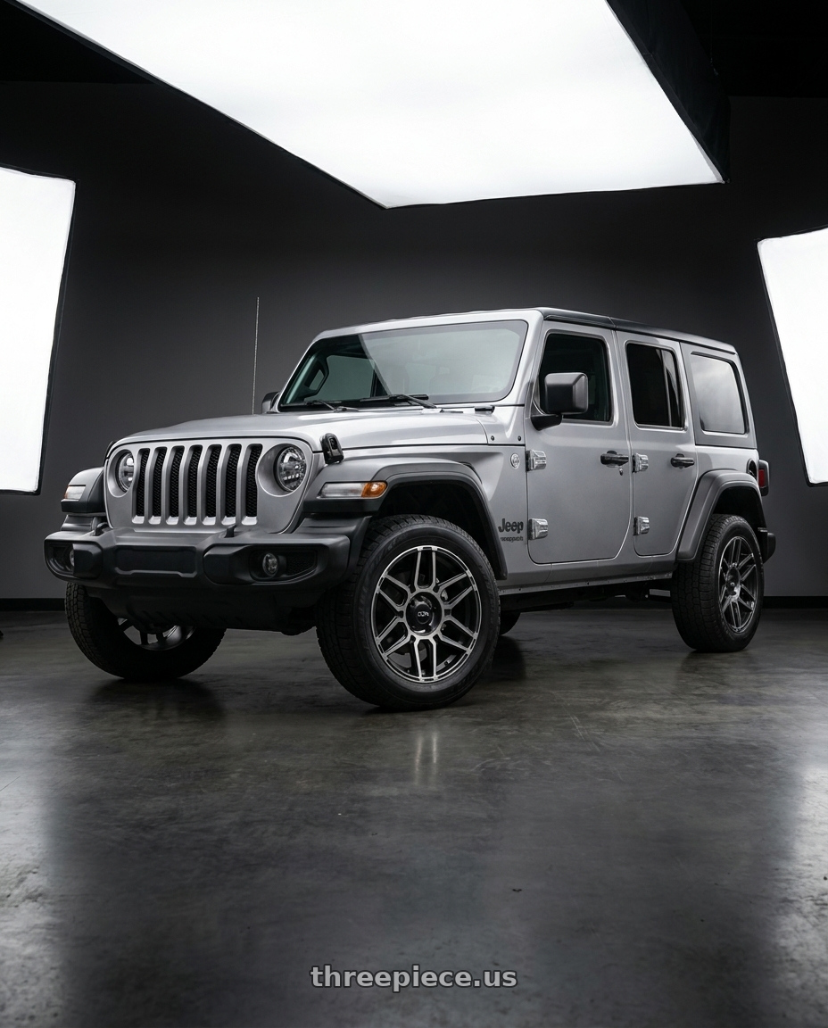 2021 Jeep Wrangler Sport with Ion Type 146 5x127 17x9+0 Matte Black W/Machined Dart Tint wheels