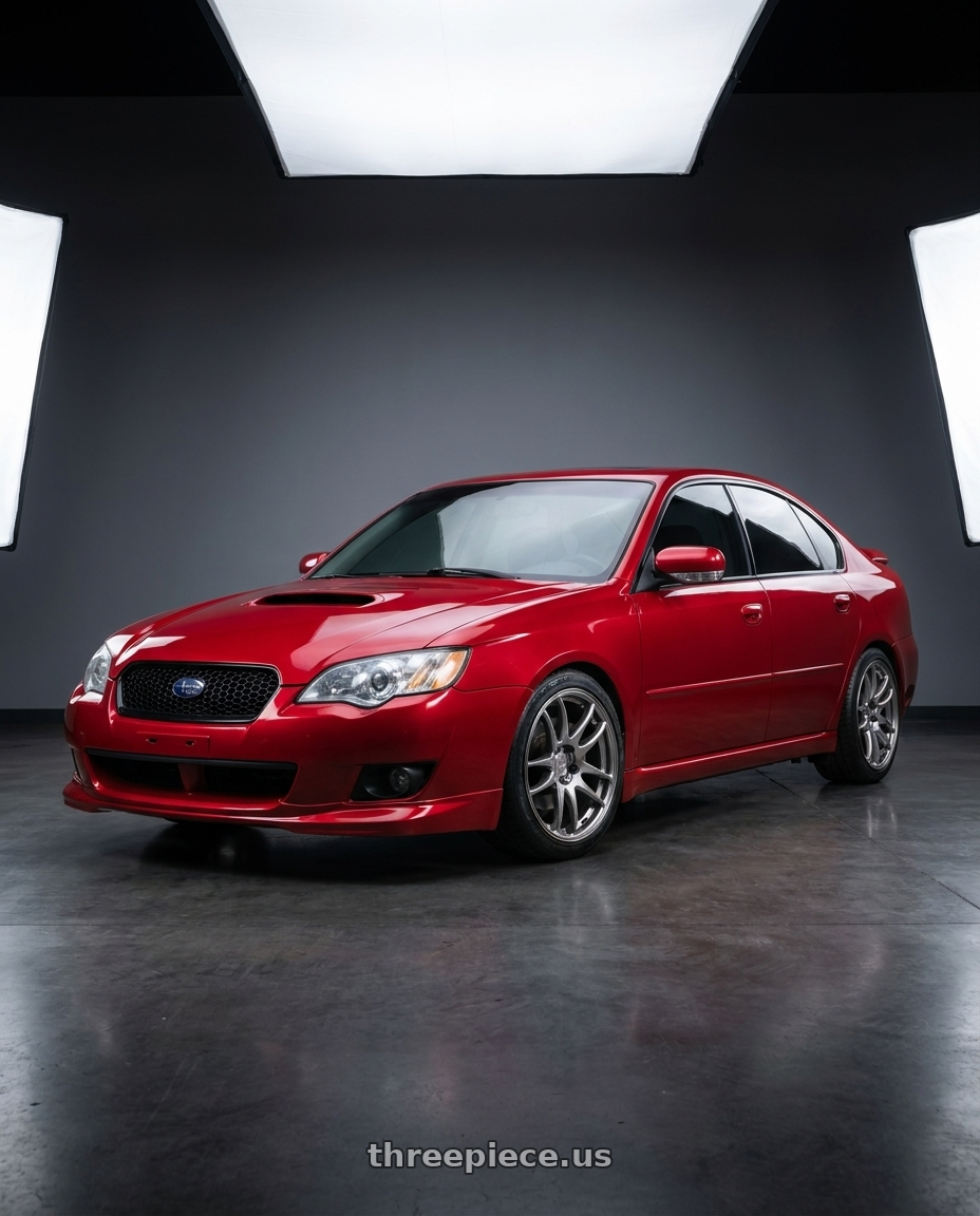 2005 subaru legacy with Work Emotion Cr Kiwami 5x100 18x8.5 +47 Gt Silver wheels
