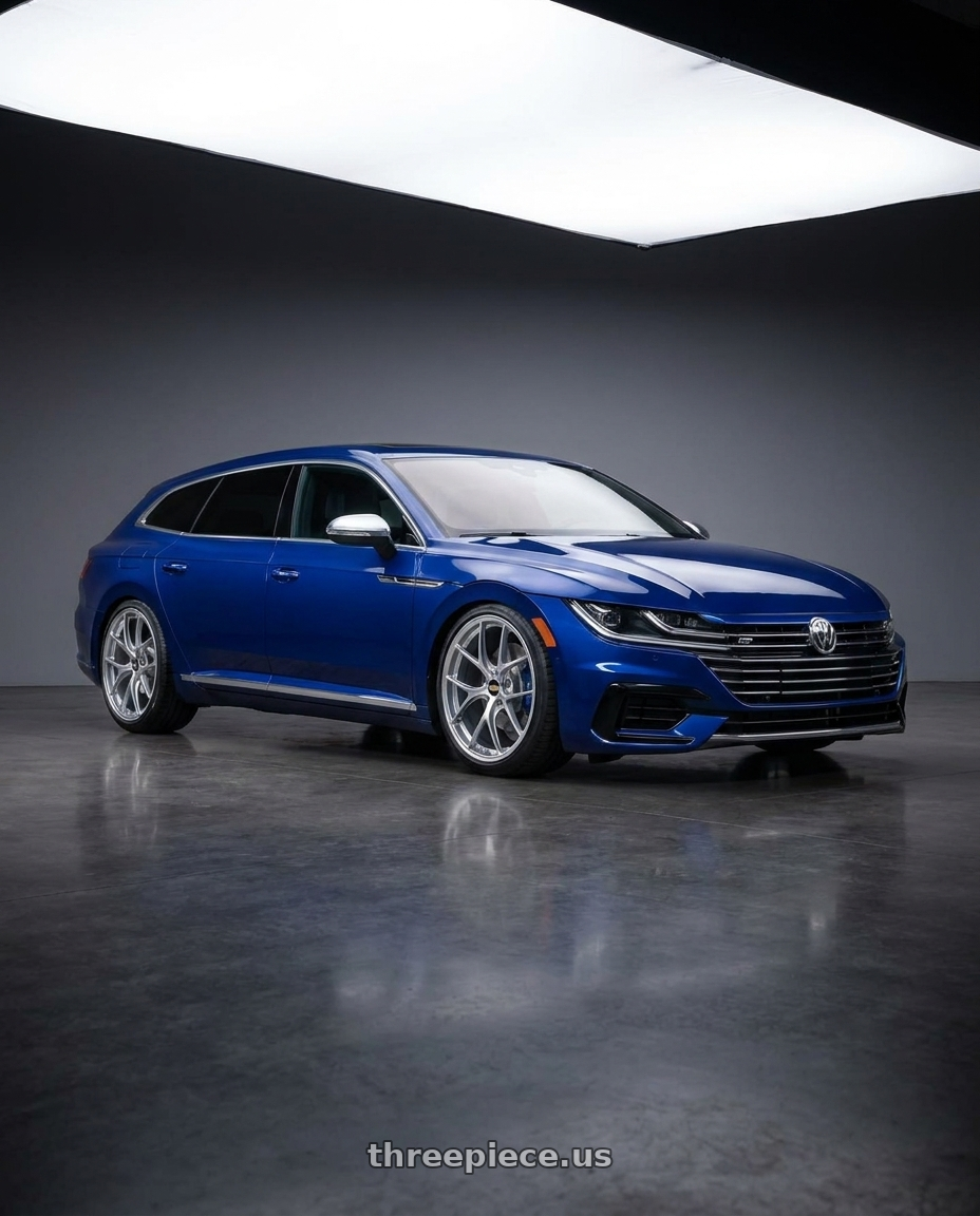 2023 vw Arteon shooting brake Lapiz Blue with BBS RI-D 5x112 20x9.5 +10 Diamond Silver wheels