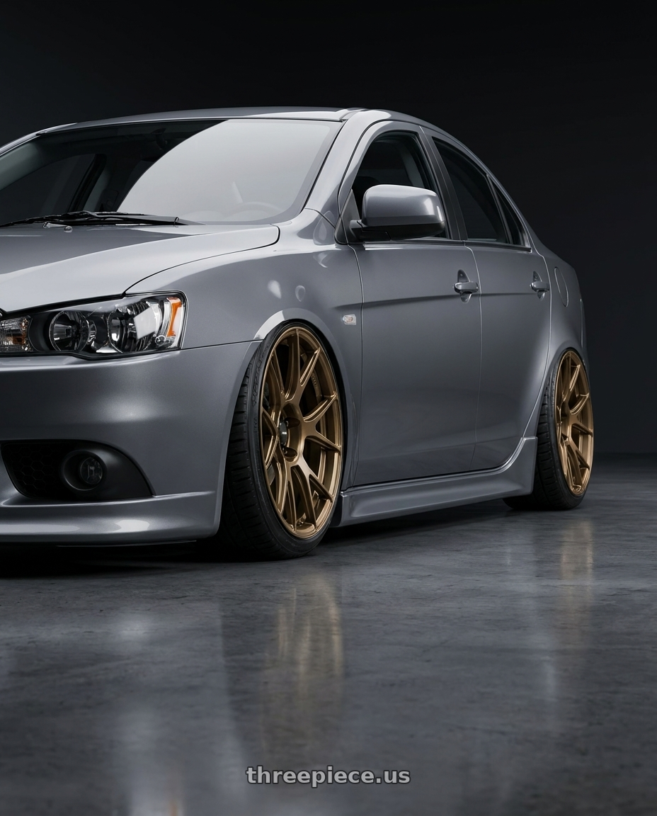 2014 Mitsubishi Lancer Ralliart with Konig Ampliform 5x114.3 18x10+20 Gloss Bronze wheels