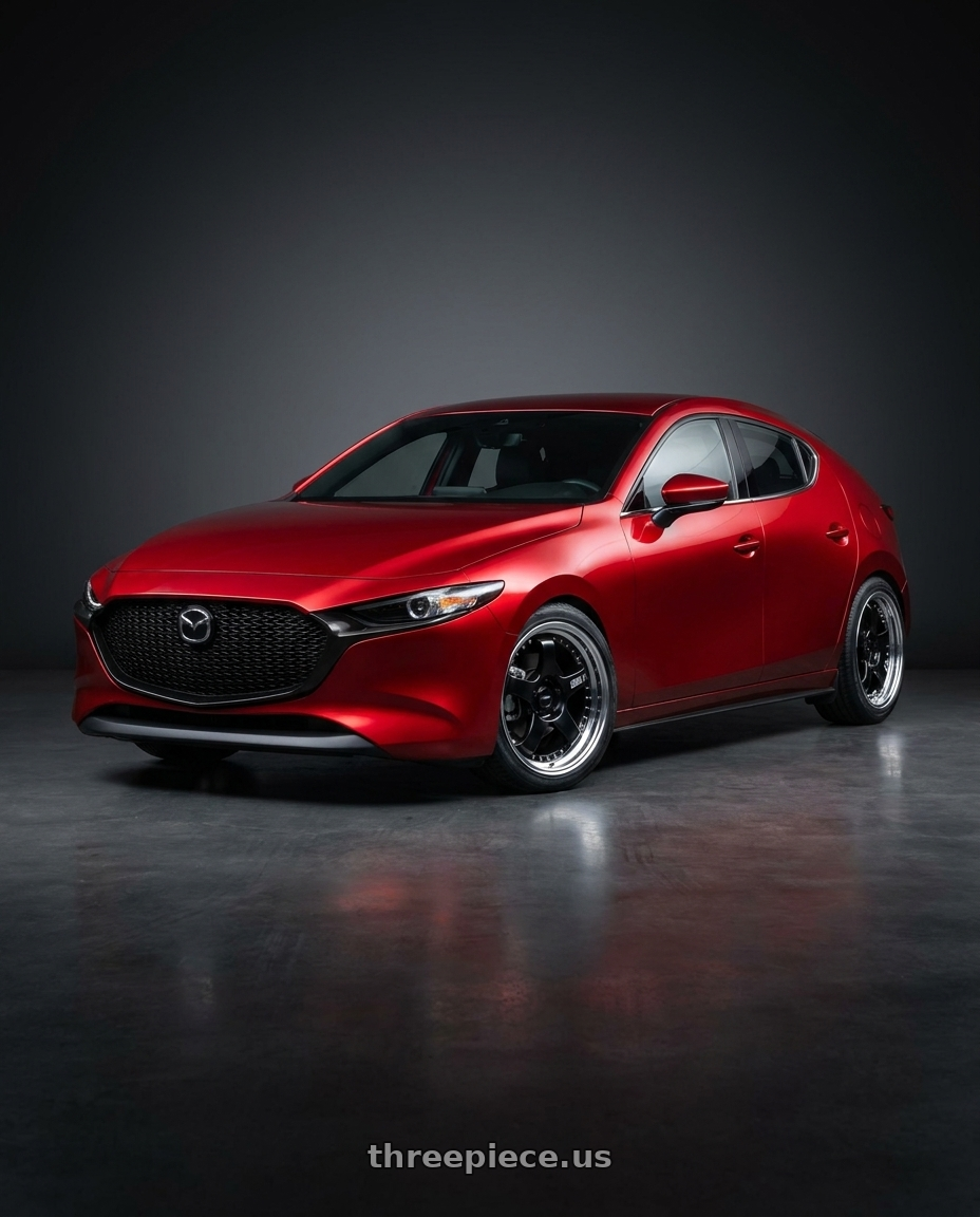 2024 Mazda 3 with SSR Professor SP1 4X100 18X8.5+37 HP Disk Black wheels