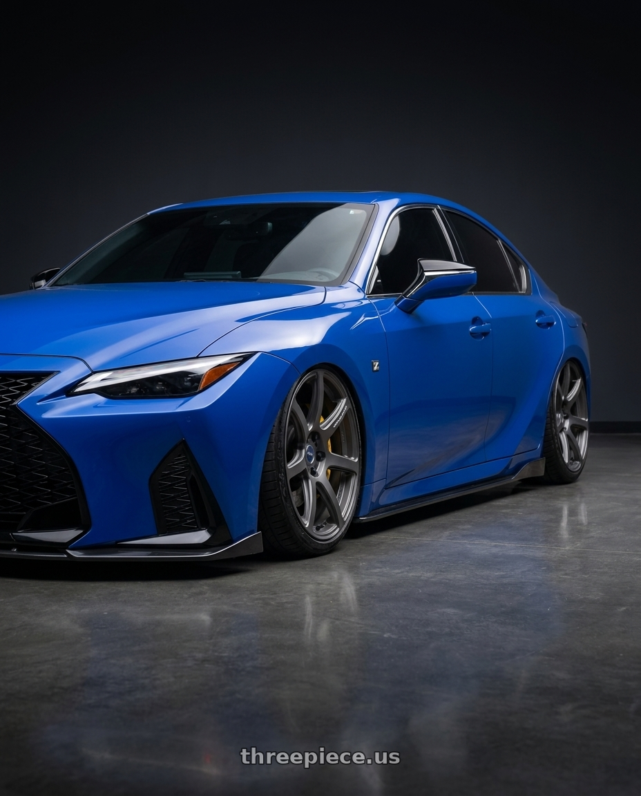 2021 Lexus IS 350 F-Sport with Work Emotion T7r 5x114.3 19x9.5 +38 Matte Gunmetal wheels