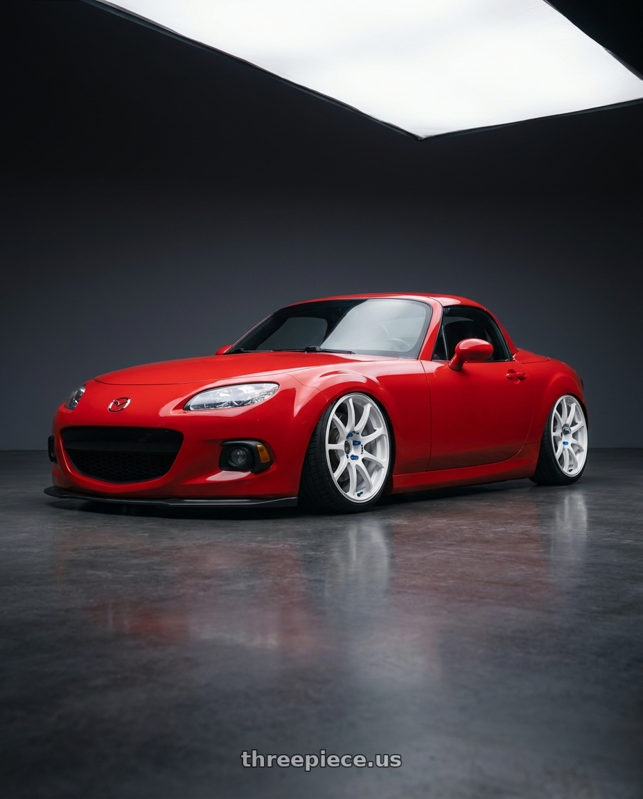 2012 Mazda MX-5 Miata NC with Advan RCIII 5x114.3 17x7+45 White wheels