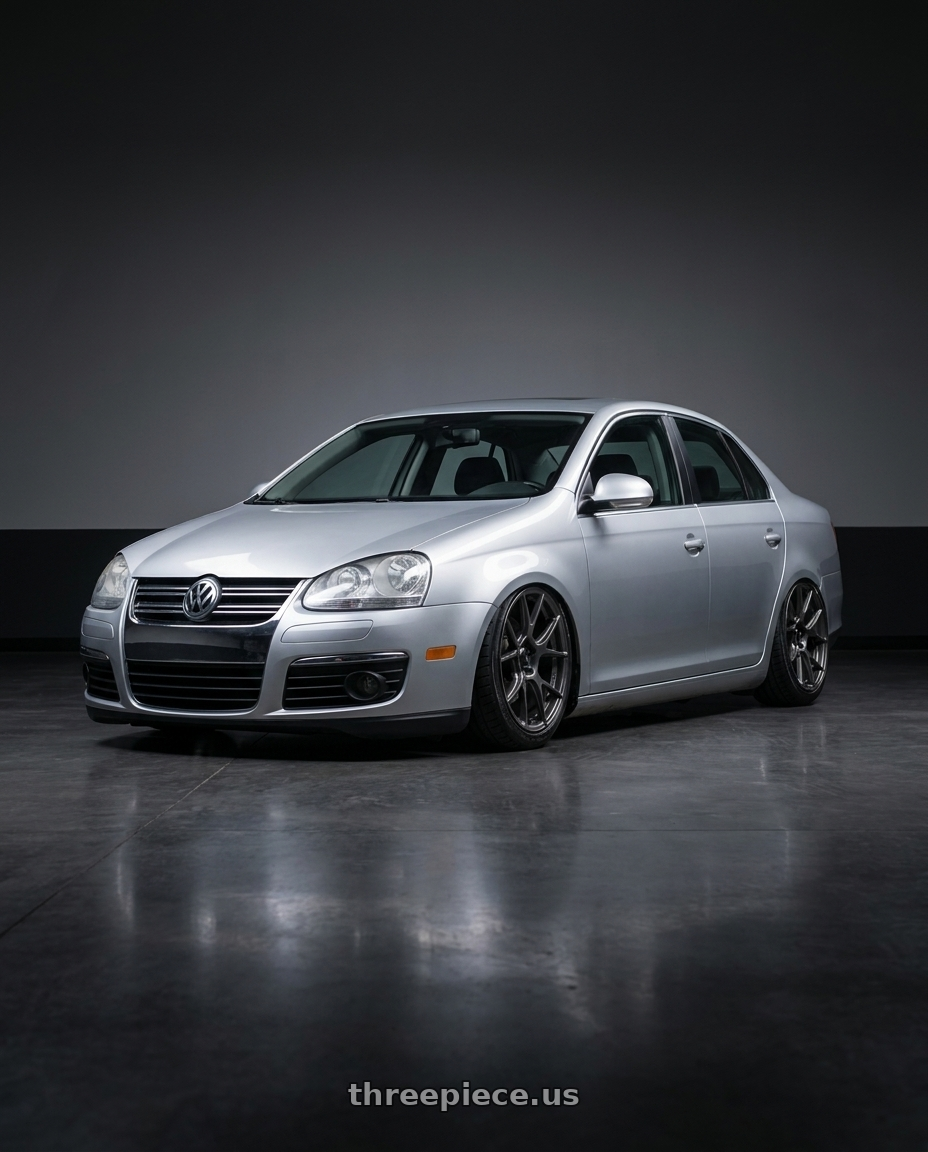 2009 Volkswagen Jetta GLI MK5 with Konig Ampliform 5x112 18x8.5+43 Dark Metallic Graphite wheels