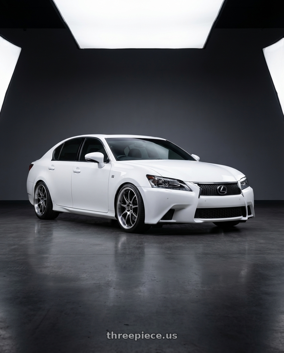 2015 Lexus GS 350 F Sport with Work Emotion D9r 5x100 18x10.5 +15 Gt Silver Rim Cut wheels