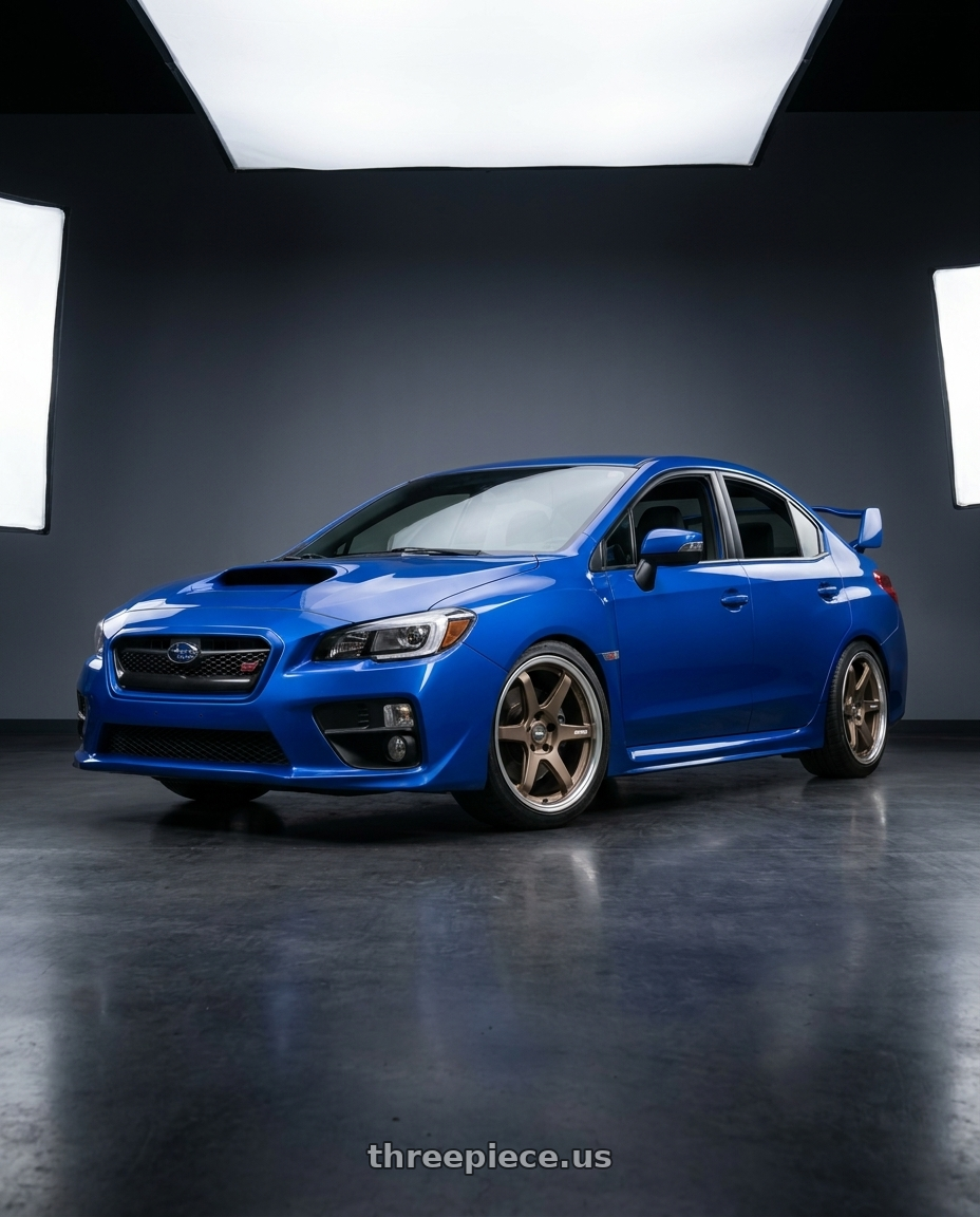 2013 Subaru WRX STI with ESR Wheels APEX SERIES AP6 5x114.3 18x8.5 +30 Matte Bronze wheels