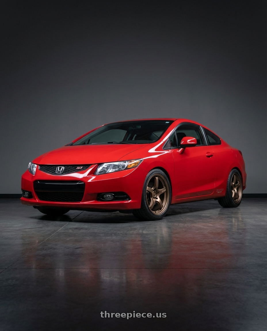 2011 Honda Civic Si with Gram Lights 57CR 5x114.3 17x9+22 Bronze II wheels