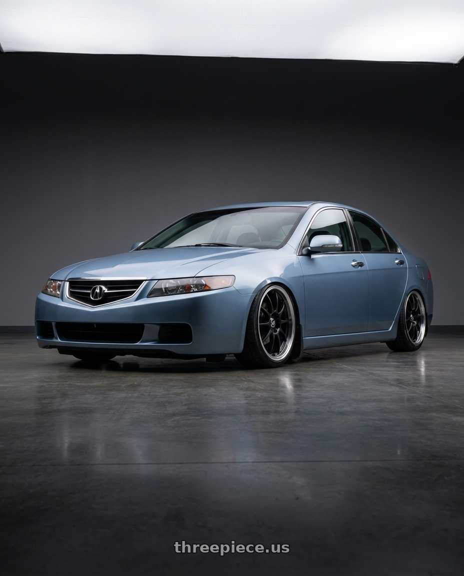 2005 Acura Tsx with Enkei J10 5x112/120 17x7+38 Matte Black W/ Machined Lip wheels