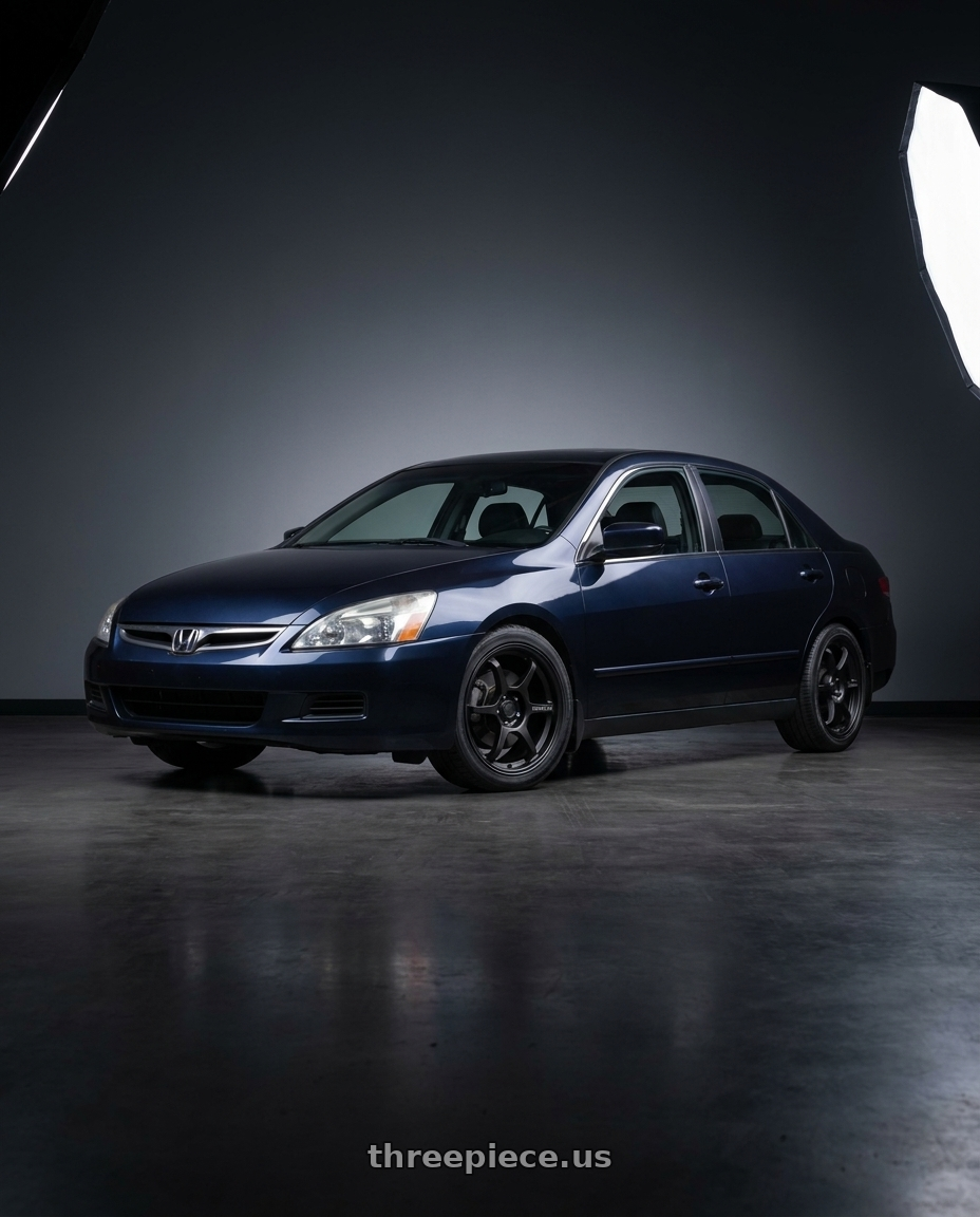 2005 honda accord with Motegi MR145 TRAKLITE 3.0 5X114.3 18X8.5 +35 SATIN BLACK wheels